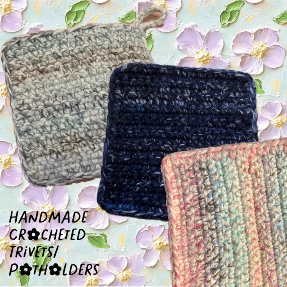 Handmade Crocheted Potholder /Trivet (Multiple Color Choices)